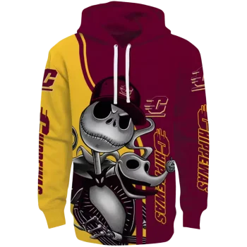 central michigan chippewas jack skellington maroon hoodie best selling