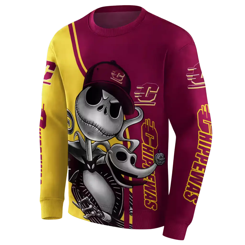 central michigan chippewas jack skellington maroon hoodie new arrival central michigan chippewas jack skellington maroon hoodie new arrival