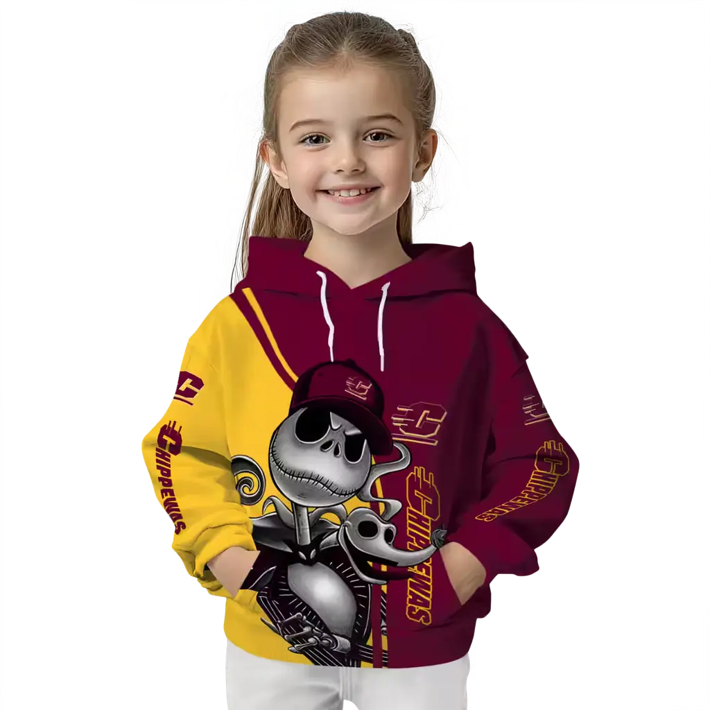 central michigan chippewas jack skellington maroon hoodie top rated central michigan chippewas jack skellington maroon hoodie top rated
