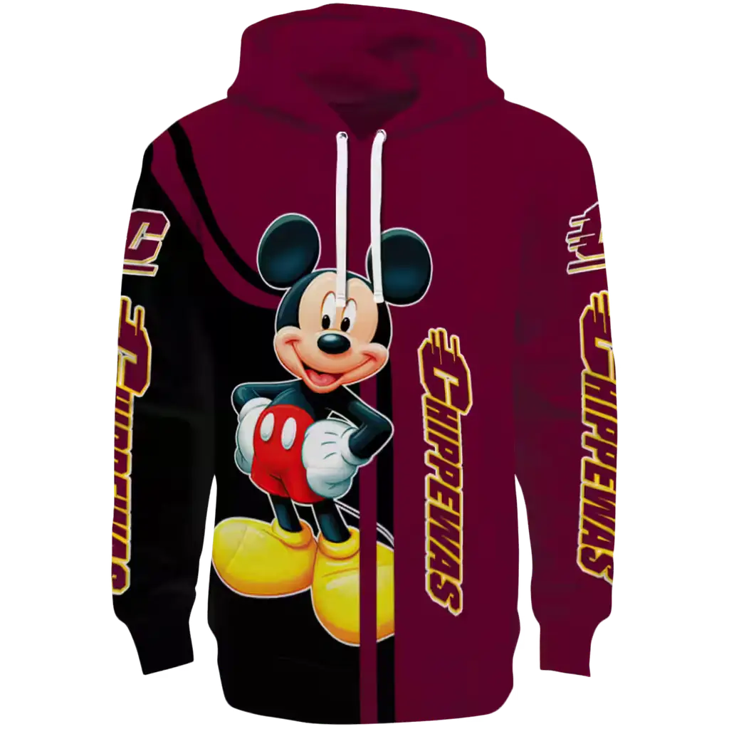 central michigan chippewas mickey mouse maroon black hoodie best selling central michigan chippewas mickey mouse maroon black hoodie best selling
