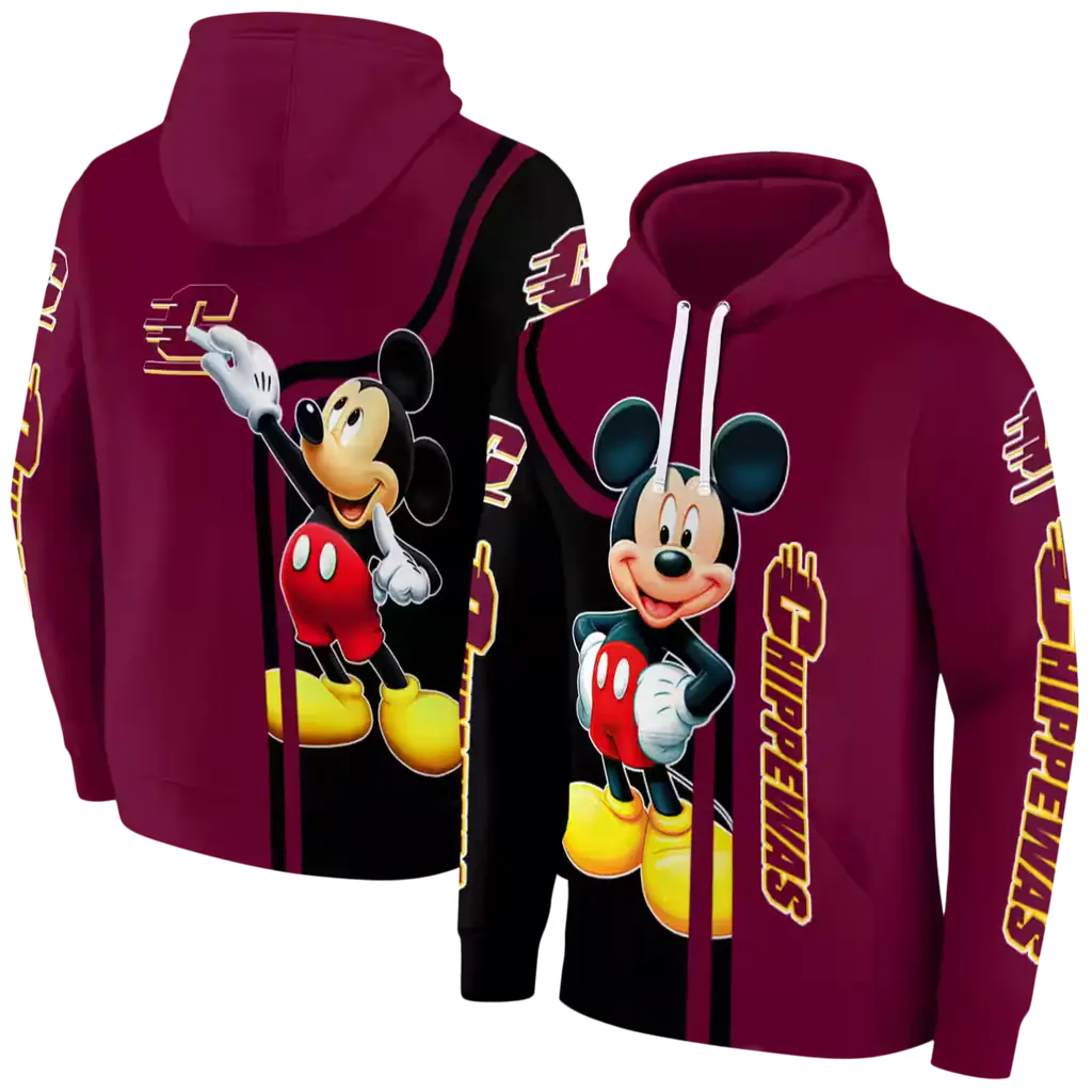 central michigan chippewas mickey mouse maroon black hoodie fashion forward central michigan chippewas mickey mouse maroon black hoodie fashion forward