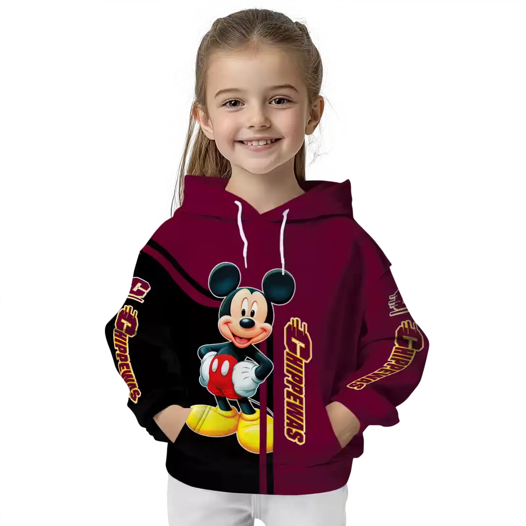 central michigan chippewas mickey mouse maroon black hoodie top rated central michigan chippewas mickey mouse maroon black hoodie top rated