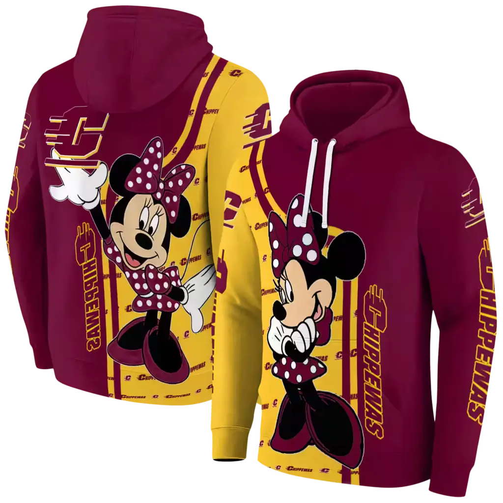 central michigan chippewas minnie mouse maroon hoodie fashion forward central michigan chippewas minnie mouse maroon hoodie fashion forward