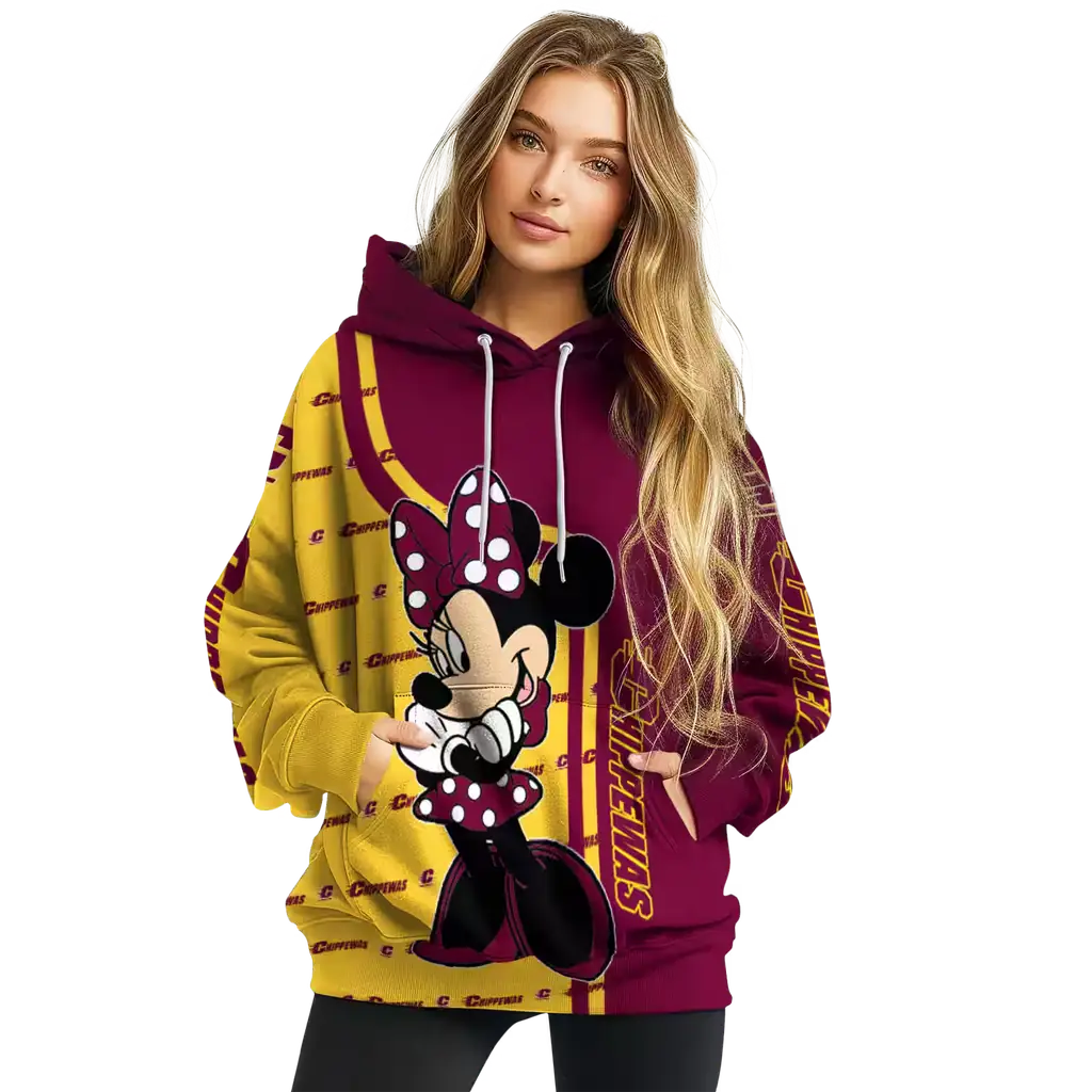 central michigan chippewas minnie mouse maroon hoodie high quality central michigan chippewas minnie mouse maroon hoodie high quality