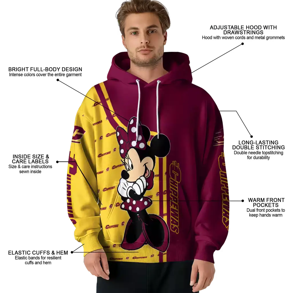 central michigan chippewas minnie mouse maroon hoodie latest model central michigan chippewas minnie mouse maroon hoodie latest model