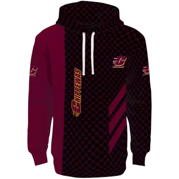 central michigan chippewas monogram pattern maroon hoodie best selling