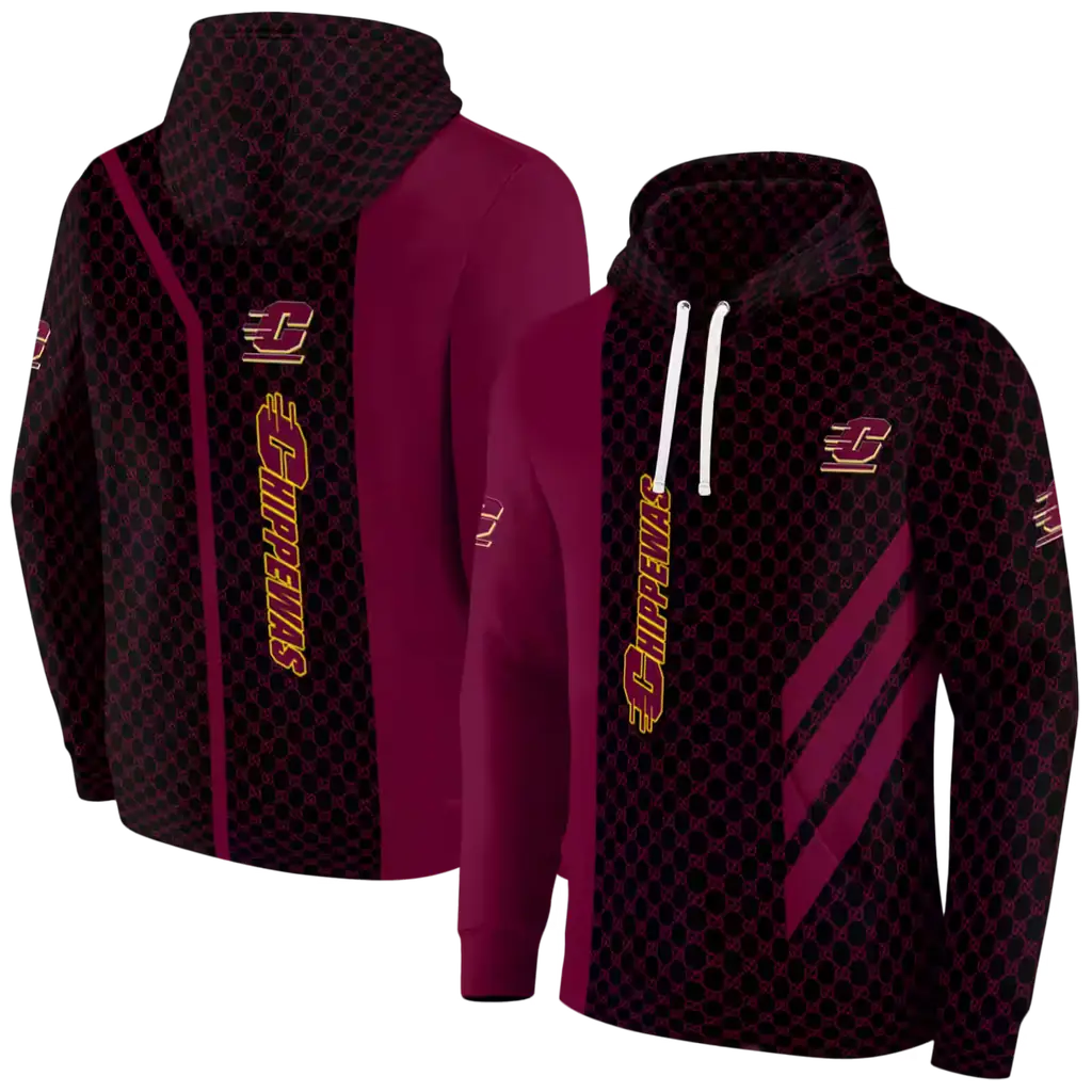central michigan chippewas monogram pattern maroon hoodie fashion forward central michigan chippewas monogram pattern maroon hoodie fashion forward
