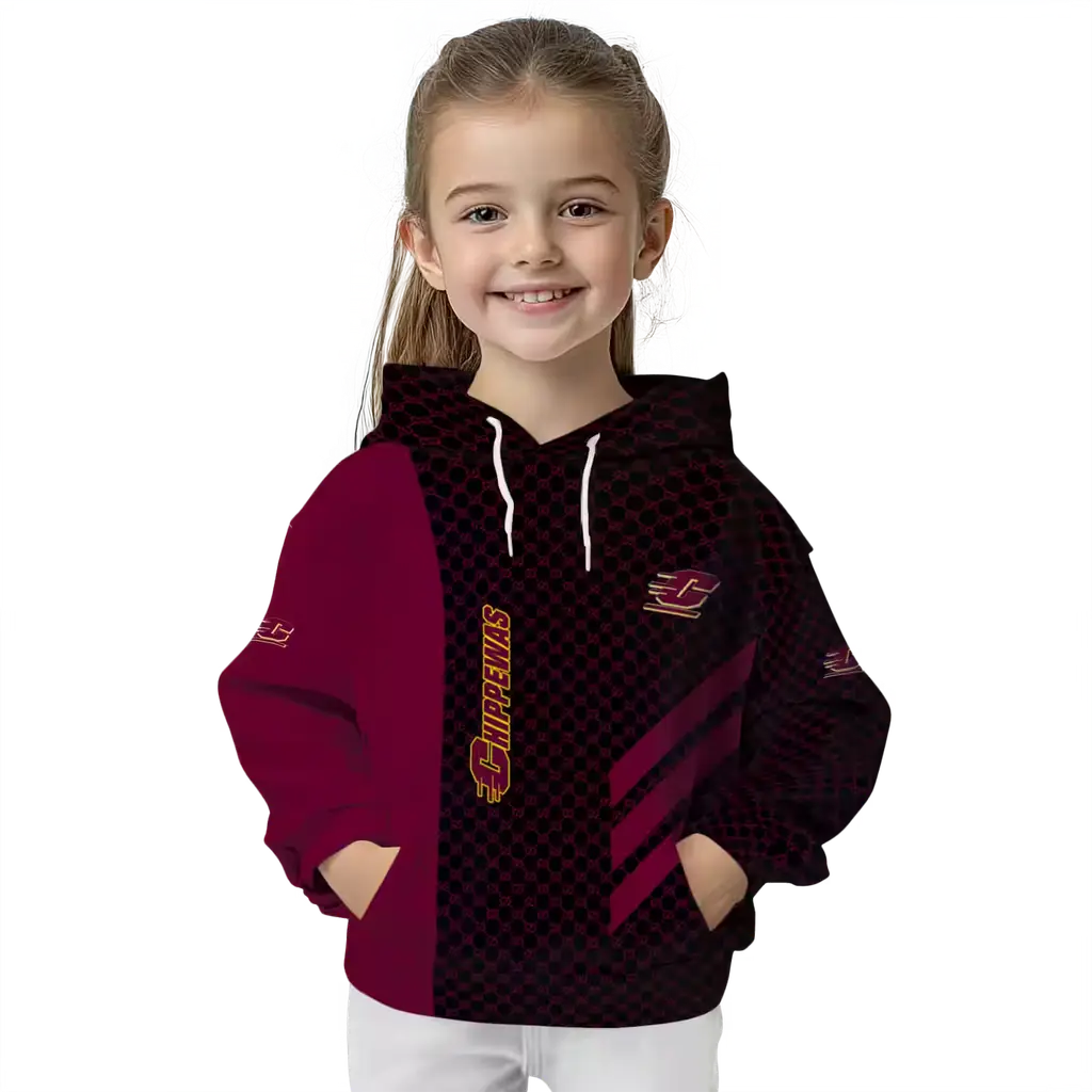 central michigan chippewas monogram pattern maroon hoodie top rated central michigan chippewas monogram pattern maroon hoodie top rated