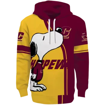 central michigan chippewas playful snoopy maroon hoodie best selling