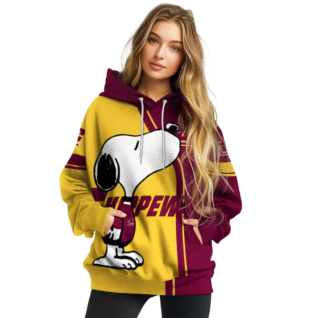 central michigan chippewas playful snoopy maroon hoodie high quality central michigan chippewas playful snoopy maroon hoodie high quality