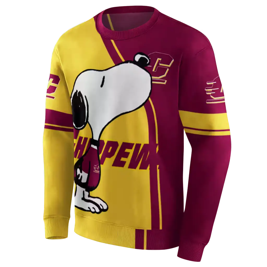 central michigan chippewas playful snoopy maroon hoodie new arrival central michigan chippewas playful snoopy maroon hoodie new arrival