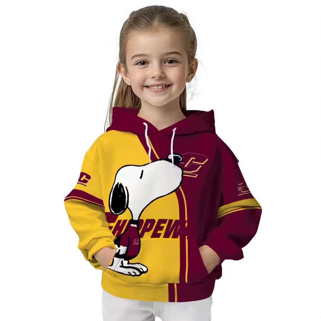 central michigan chippewas playful snoopy maroon hoodie top rated central michigan chippewas playful snoopy maroon hoodie top rated