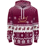 central michigan chippewas reindeer motif maroon hoodie best selling