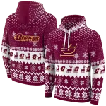 central michigan chippewas reindeer motif maroon hoodie best selling
