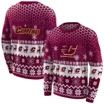 central michigan chippewas reindeer motif maroon hoodie best selling