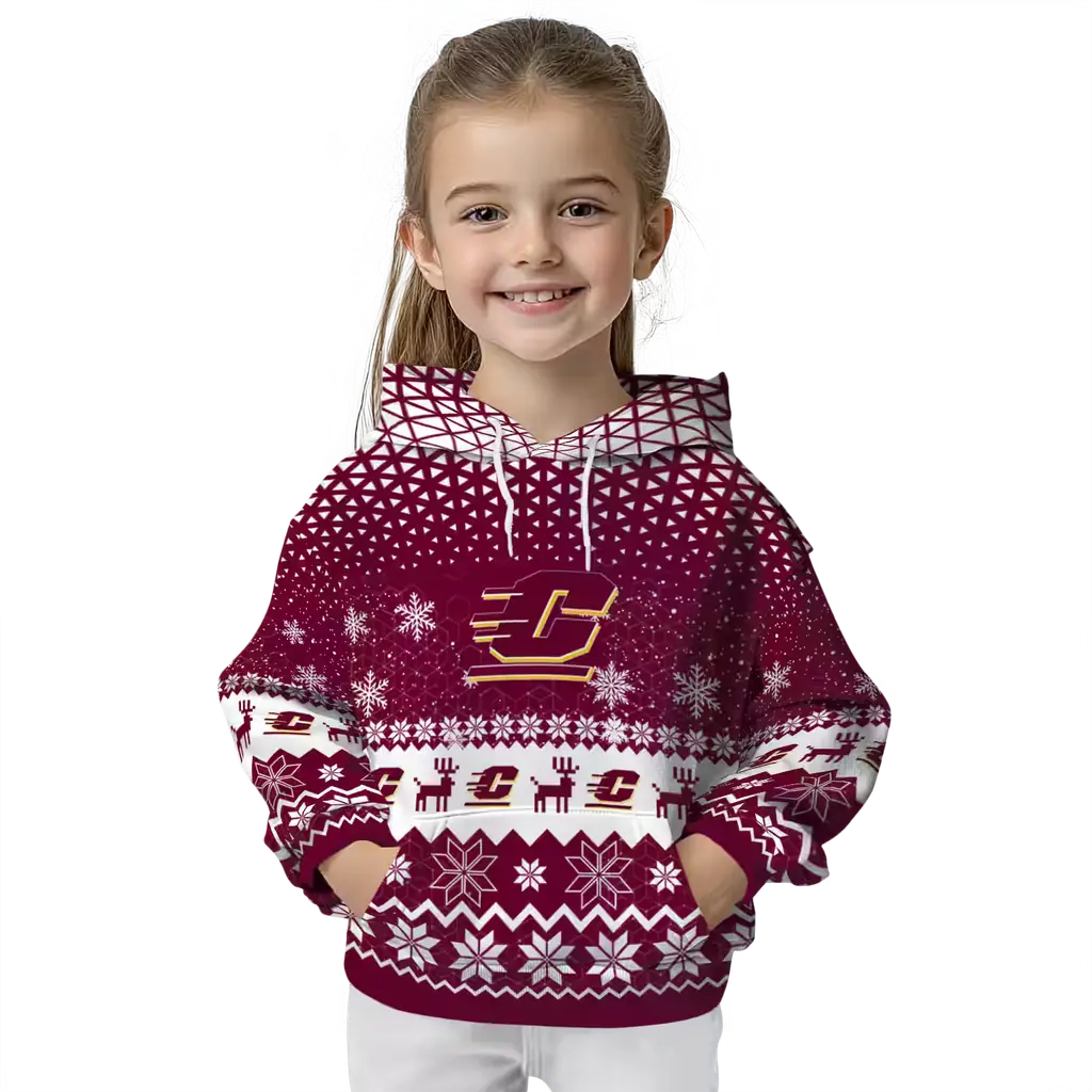 central michigan chippewas reindeer motif maroon hoodie top rated central michigan chippewas reindeer motif maroon hoodie top rated