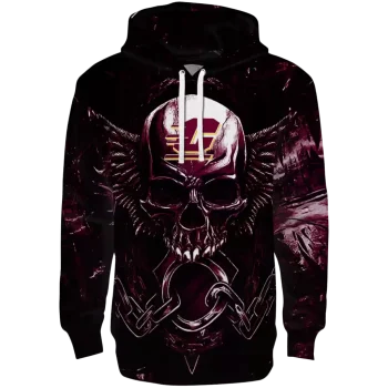central michigan chippewas skull artwork maroon black hoodie best selling