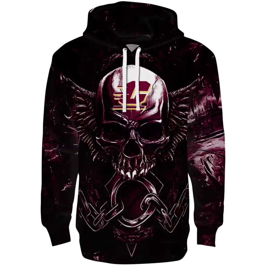 central michigan chippewas skull artwork maroon black hoodie best selling central michigan chippewas skull artwork maroon black hoodie best selling