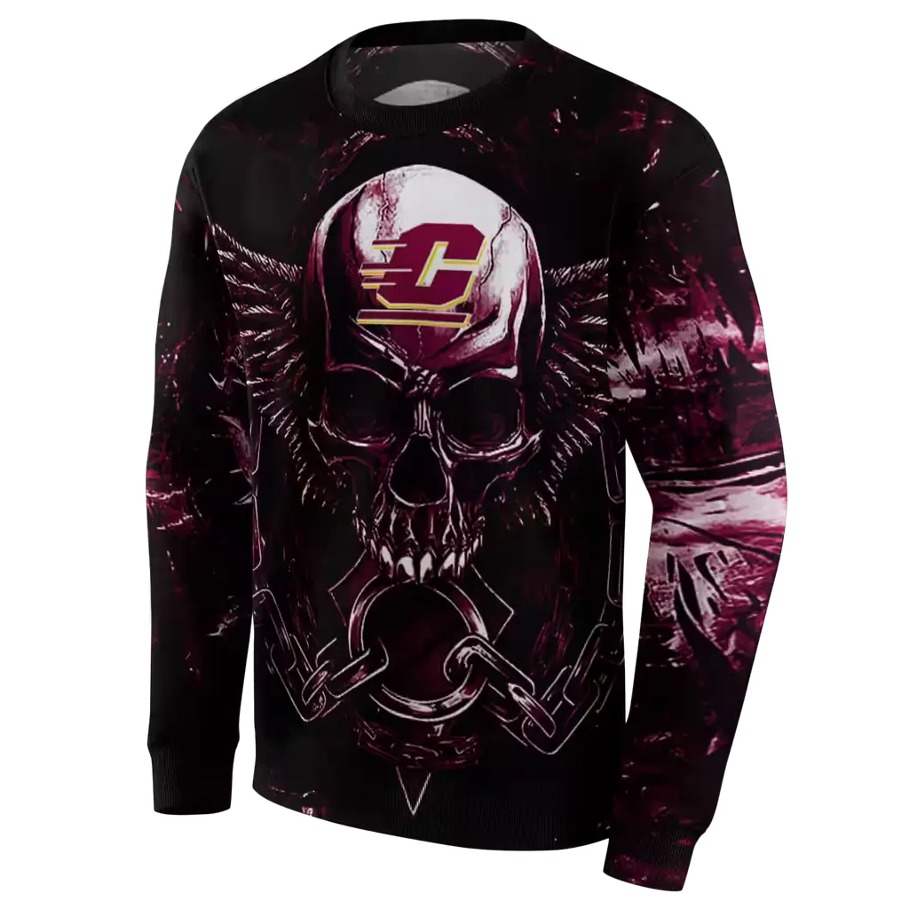 central michigan chippewas skull artwork maroon black hoodie new arrival central michigan chippewas skull artwork maroon black hoodie new arrival
