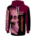 central michigan chippewas skull motif maroon black hoodie best selling