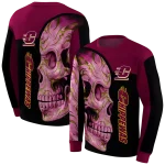 central michigan chippewas skull motif maroon black hoodie best selling