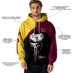central michigan chippewas skull punisher gold black hoodie best selling