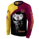 central michigan chippewas skull punisher gold black hoodie best selling