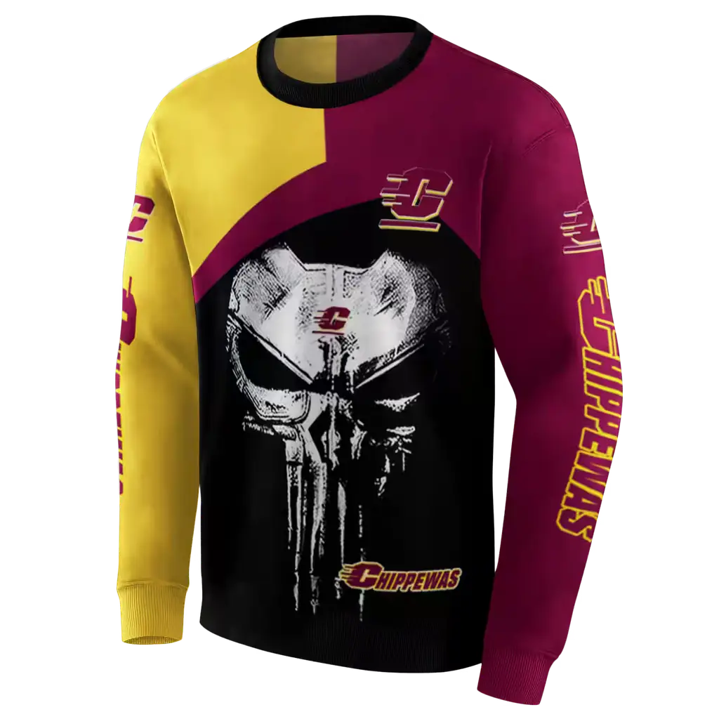 central michigan chippewas skull punisher gold black hoodie new arrival central michigan chippewas skull punisher gold black hoodie new arrival