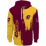 central michigan chippewas splatter effect maroon hoodie best selling
