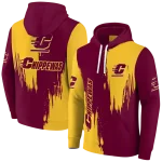 central michigan chippewas splatter effect maroon hoodie best selling