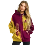 central michigan chippewas splatter effect maroon hoodie best selling