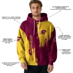 central michigan chippewas splatter effect maroon hoodie best selling