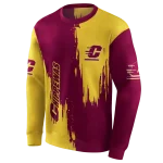 central michigan chippewas splatter effect maroon hoodie best selling
