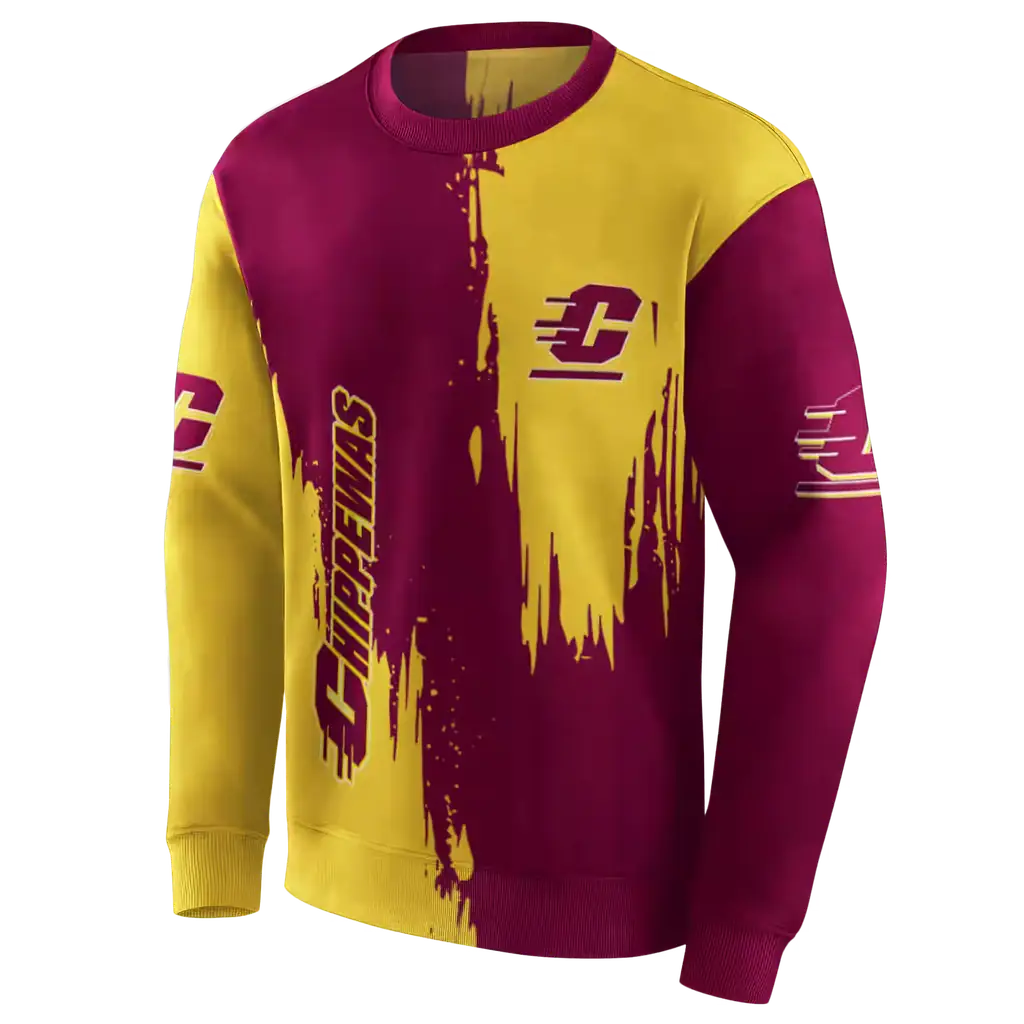 central michigan chippewas splatter effect maroon hoodie new arrival central michigan chippewas splatter effect maroon hoodie new arrival