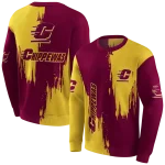 central michigan chippewas splatter effect maroon hoodie best selling