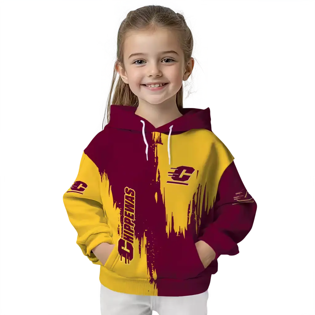 central michigan chippewas splatter effect maroon hoodie top rated central michigan chippewas splatter effect maroon hoodie top rated