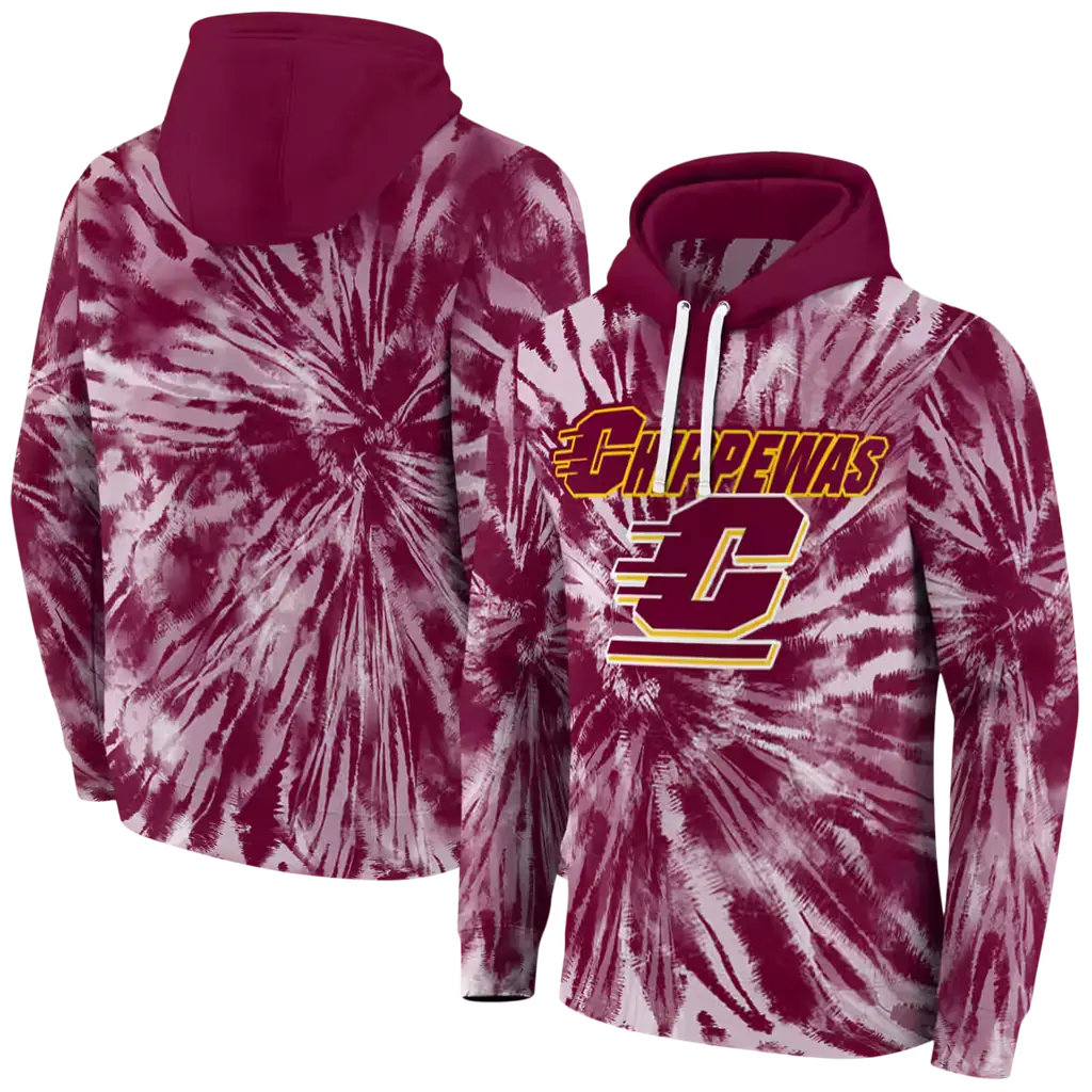 central michigan chippewas tie dye pattern maroon hoodie fashion forward central michigan chippewas tie dye pattern maroon hoodie fashion forward