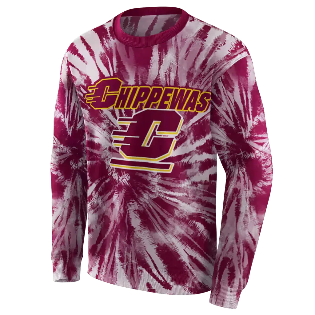 central michigan chippewas tie dye pattern maroon hoodie new arrival central michigan chippewas tie dye pattern maroon hoodie new arrival