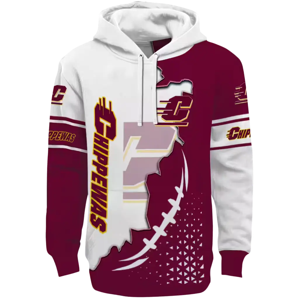 central michigan chippewas triangular pattern maroon white hoodie best selling central michigan chippewas triangular pattern maroon white hoodie best selling