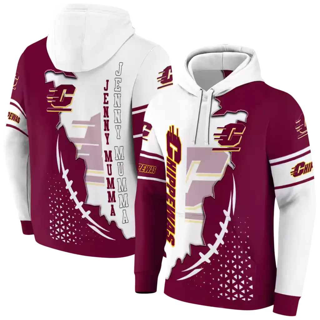 central michigan chippewas triangular pattern maroon white hoodie fashion forward central michigan chippewas triangular pattern maroon white hoodie fashion forward