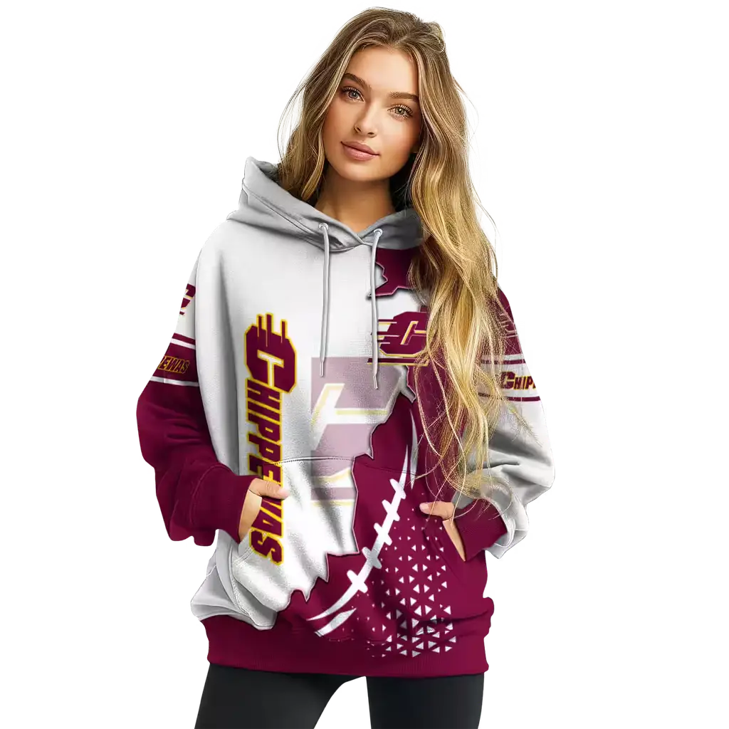 central michigan chippewas triangular pattern maroon white hoodie high quality central michigan chippewas triangular pattern maroon white hoodie high quality