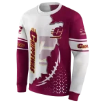 central michigan chippewas triangular pattern maroon white hoodie best selling