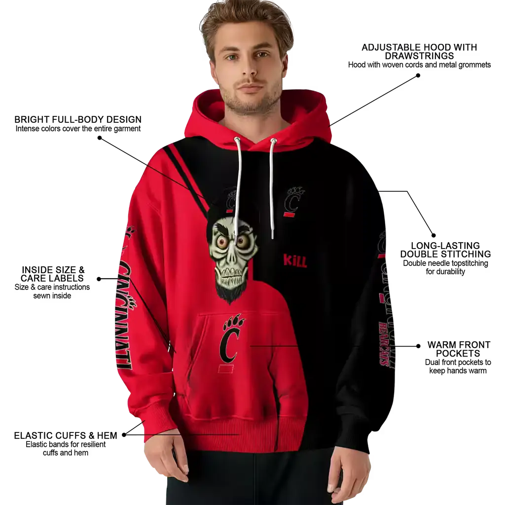 cincinnati bearcats achmed skull red hoodie latest model cincinnati bearcats achmed skull red hoodie latest model