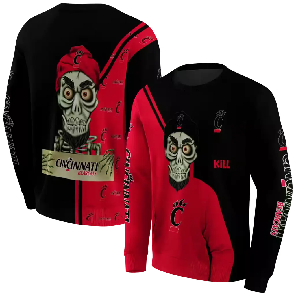 cincinnati bearcats achmed skull red hoodie premium grade cincinnati bearcats achmed skull red hoodie premium grade