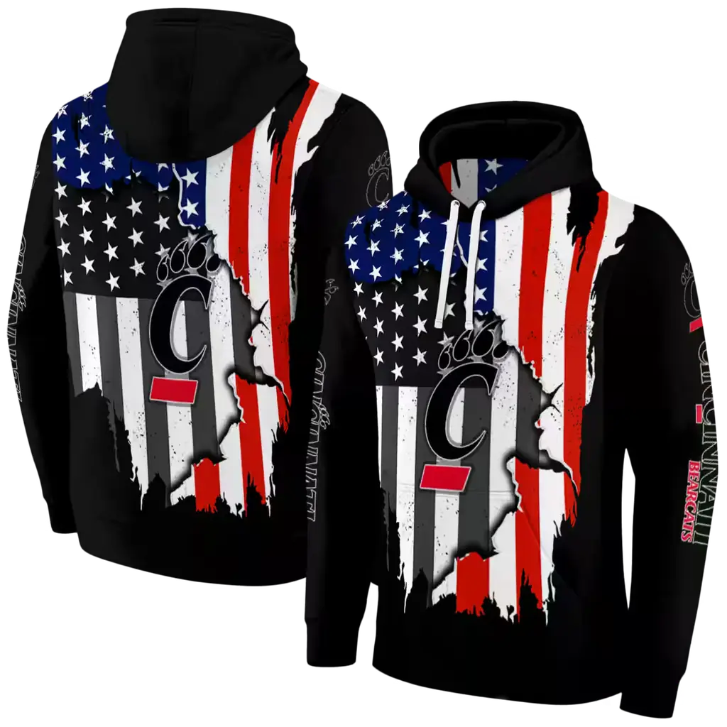 cincinnati bearcats american pride black hoodie fashion forward cincinnati bearcats american pride black hoodie fashion forward