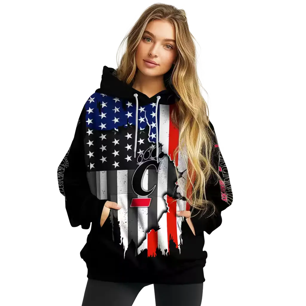 cincinnati bearcats american pride black hoodie high quality cincinnati bearcats american pride black hoodie high quality