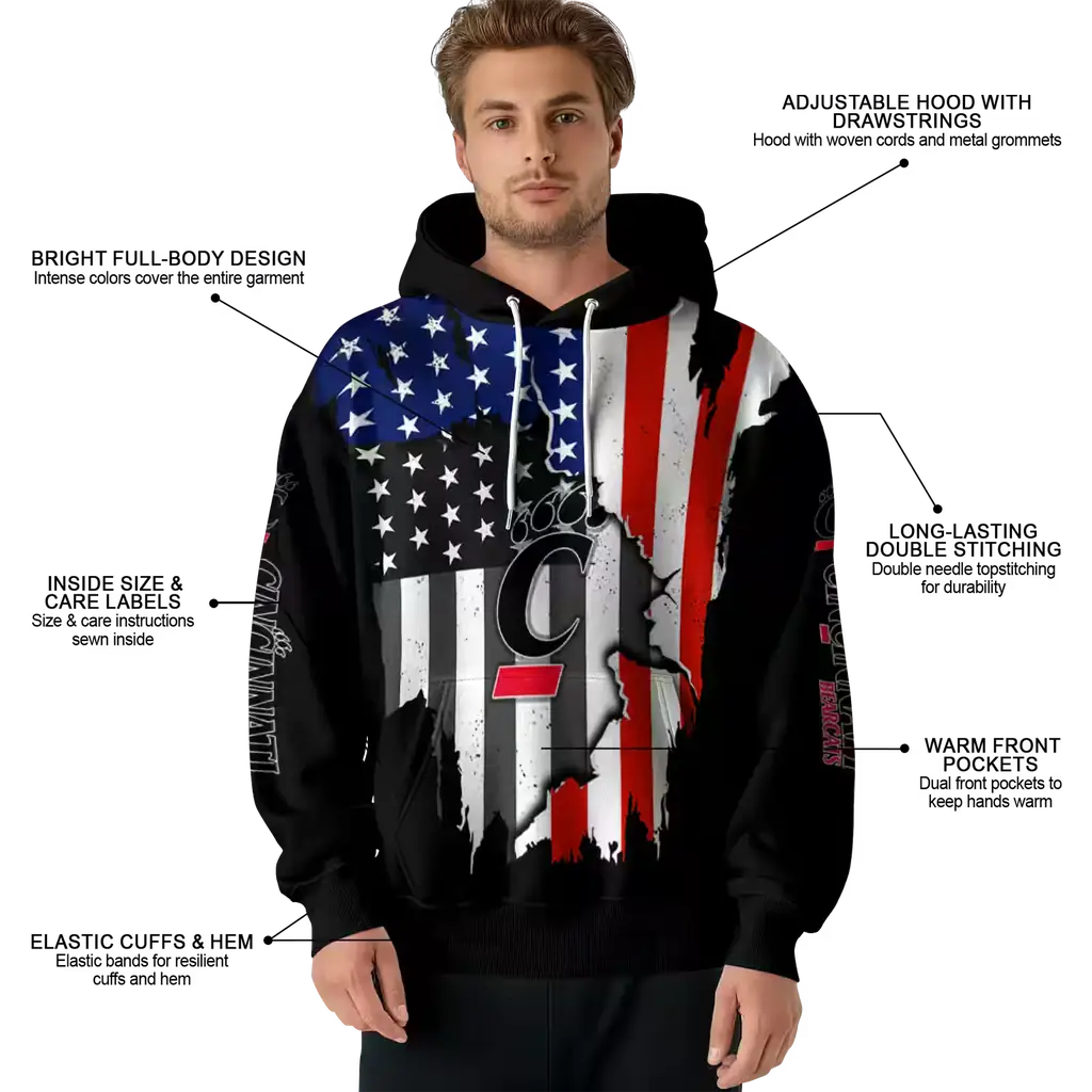 cincinnati bearcats american pride black hoodie latest model cincinnati bearcats american pride black hoodie latest model