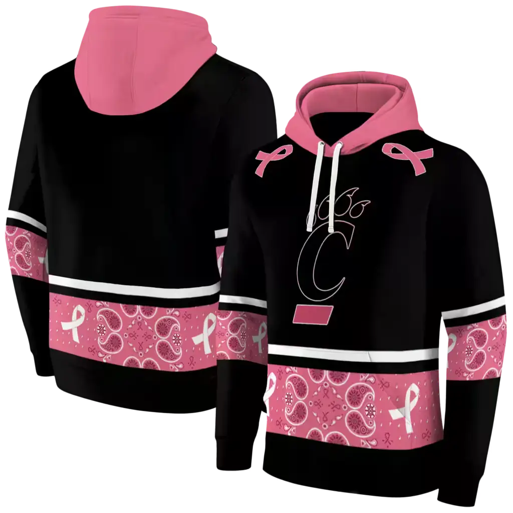 cincinnati bearcats awareness ribbon black pink hoodie fashion forward cincinnati bearcats awareness ribbon black pink hoodie fashion forward