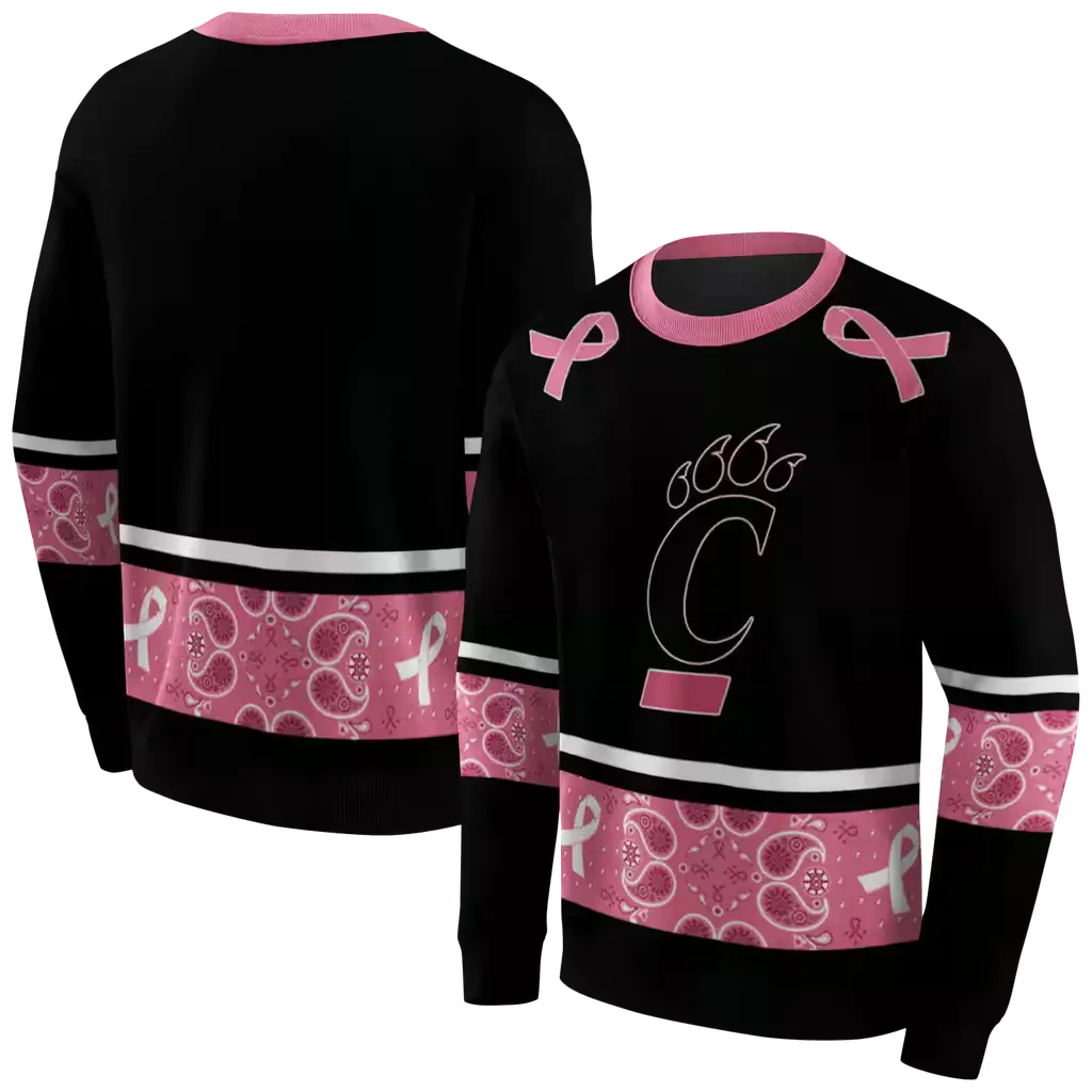 cincinnati bearcats awareness ribbon black pink hoodie premium grade cincinnati bearcats awareness ribbon black pink hoodie premium grade