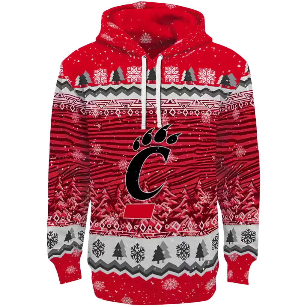 cincinnati bearcats christmas trees red hoodie best selling cincinnati bearcats christmas trees red hoodie best selling